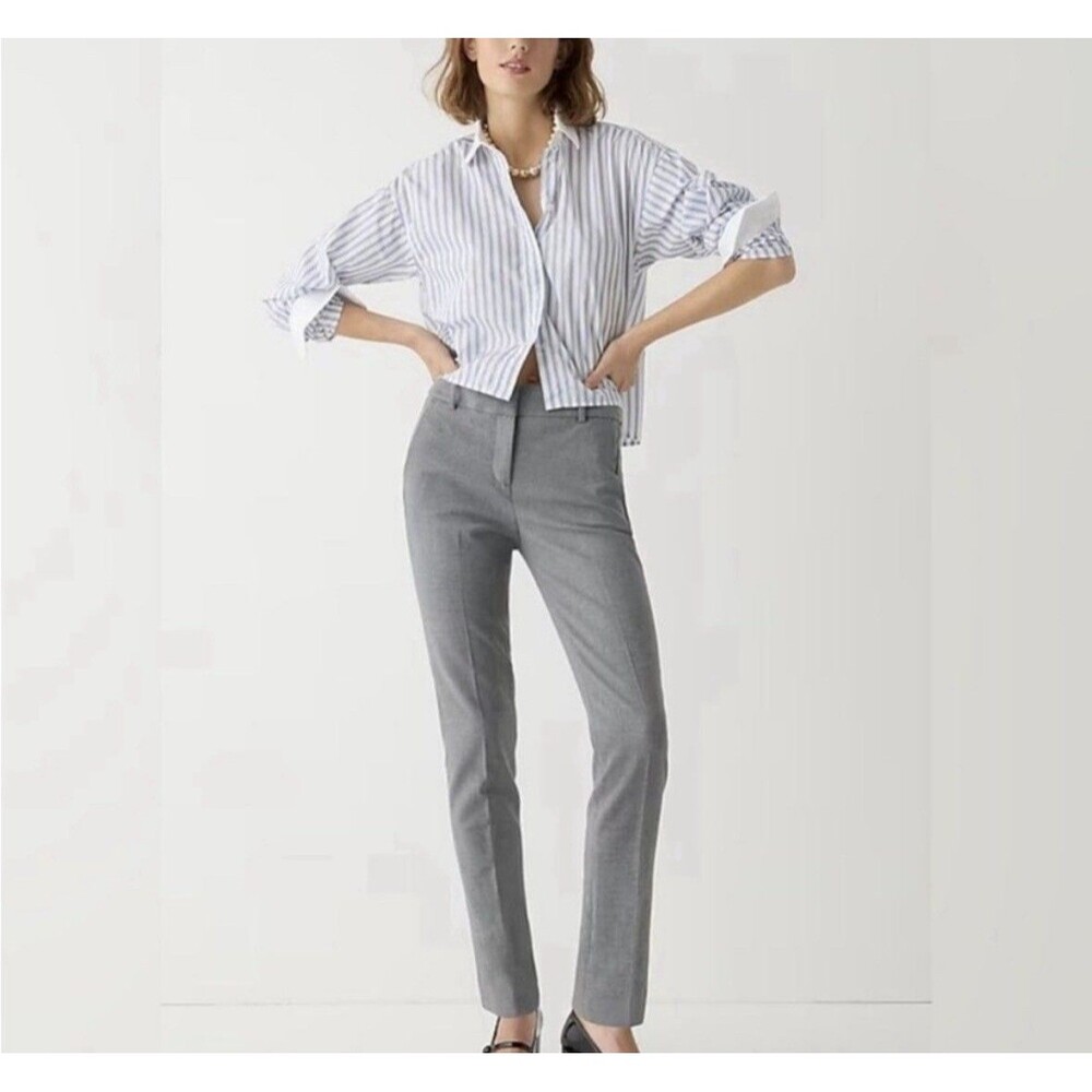 J Crew Light Gray High Rose Cameron Pant Size 12 Tall